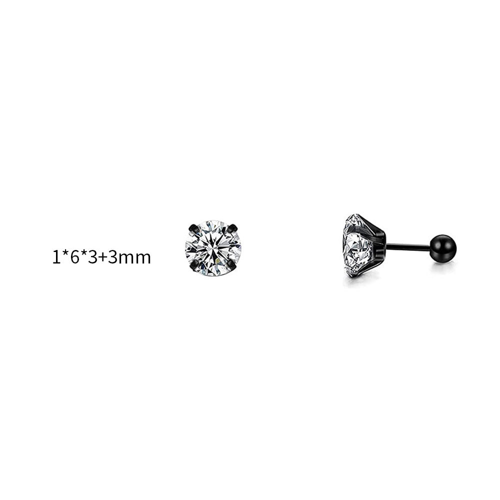 Fashion Round Metal Plating Zircon Women's Ear Studs 1 Piece