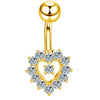 Fashion Star Heart Shape Butterfly Stainless Steel Inlay Zircon Belly Ring 1 Piece