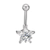 Fashion Star Heart Shape Butterfly Stainless Steel Inlay Zircon Belly Ring 1 Piece