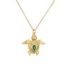 Fashion Tortoise Rabbit Bird Copper Gold Plated Zircon Pendant Necklace 1 Piece