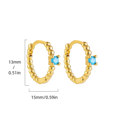 Fashion Geometric Alloy Inlay Turquoise Women's Earrings 1 Pair