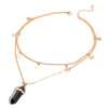 Fashion Star Moon Alloy Natural Stone Plating Layered Necklaces