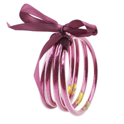 Fashion Circle Plastic Tube Ribbon Glitter Women's Bangle