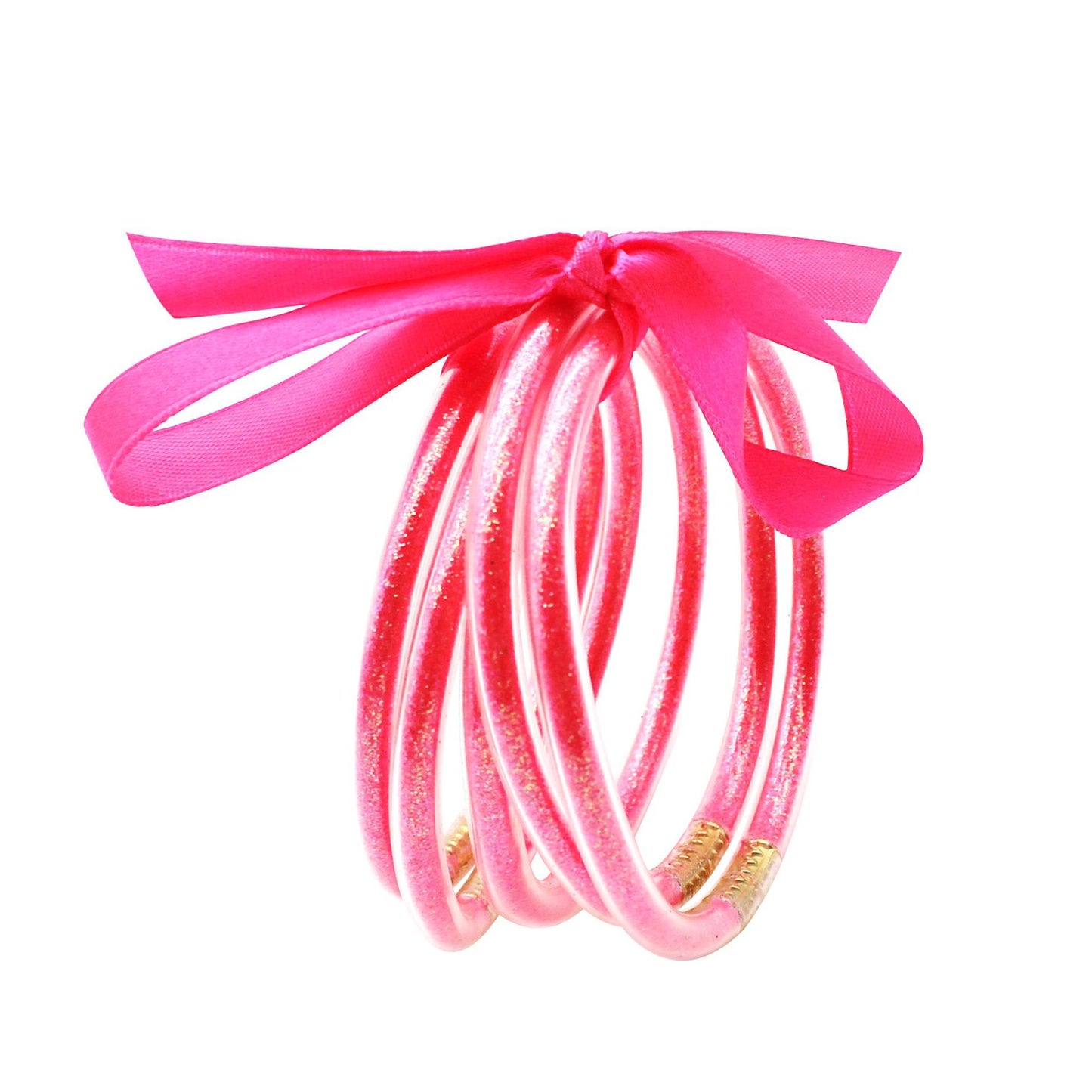 Fashion Circle Plastic Tube Ribbon Glitter Women's Bangle