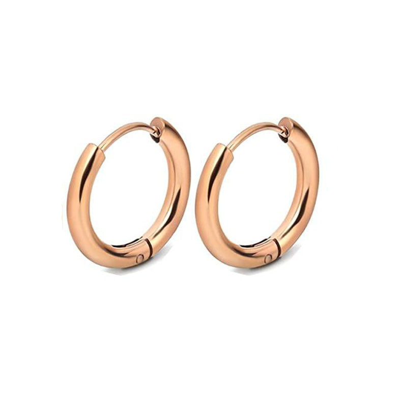 1 Piece Hip-hop Basic Geometric Stainless Steel Titanium Steel Earrings