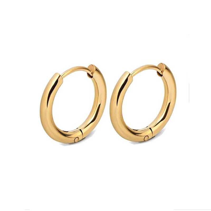 1 Piece Hip-hop Basic Geometric Stainless Steel Titanium Steel Earrings