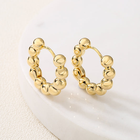 Fashion Circle Copper Gold Plated Hoop Earrings 1 Pair