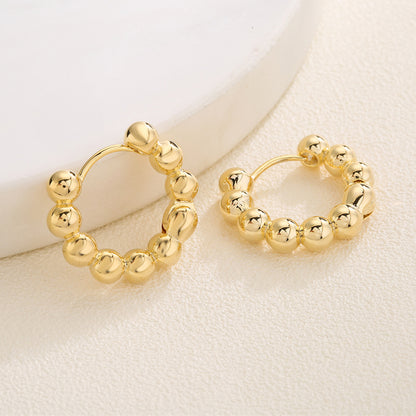 Fashion Circle Copper Gold Plated Hoop Earrings 1 Pair