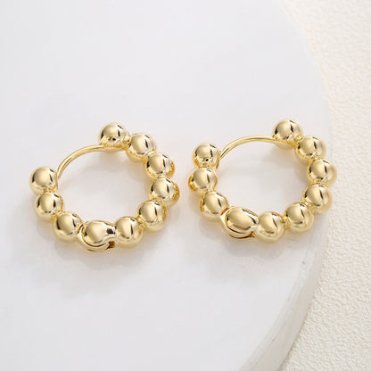 Fashion Circle Copper Gold Plated Hoop Earrings 1 Pair