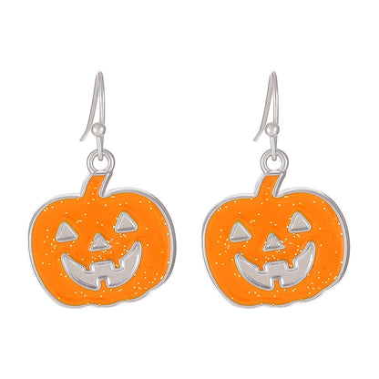 1 Pair Modern Style Streetwear Halloween Pattern Geometric Plating Alloy Drop Earrings