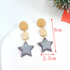 1 Pair Fashion Christmas Tree Star Soft Clay Drop Earrings