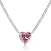 Sweet Heart Shape Sterling Silver Plating Zircon Pendant Necklace