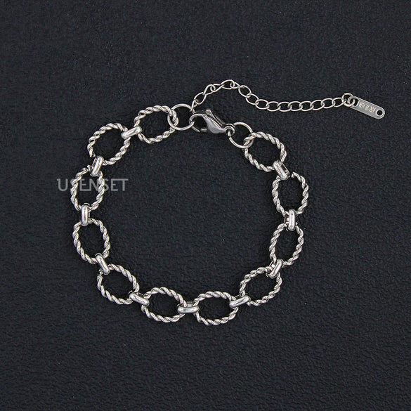 Simple Style Geometric Titanium Steel Plating Bracelets 1 Piece