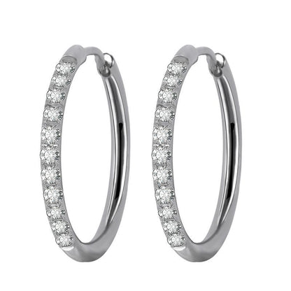 Simple Style Geometric Stainless Steel Rhinestones Hoop Earrings 1 Pair