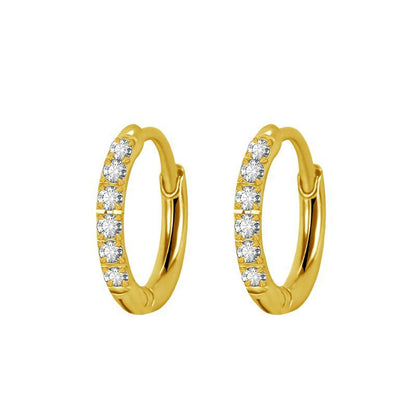 Simple Style Geometric Stainless Steel Rhinestones Hoop Earrings 1 Pair