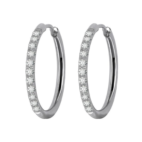 Simple Style Geometric Stainless Steel Rhinestones Hoop Earrings 1 Pair