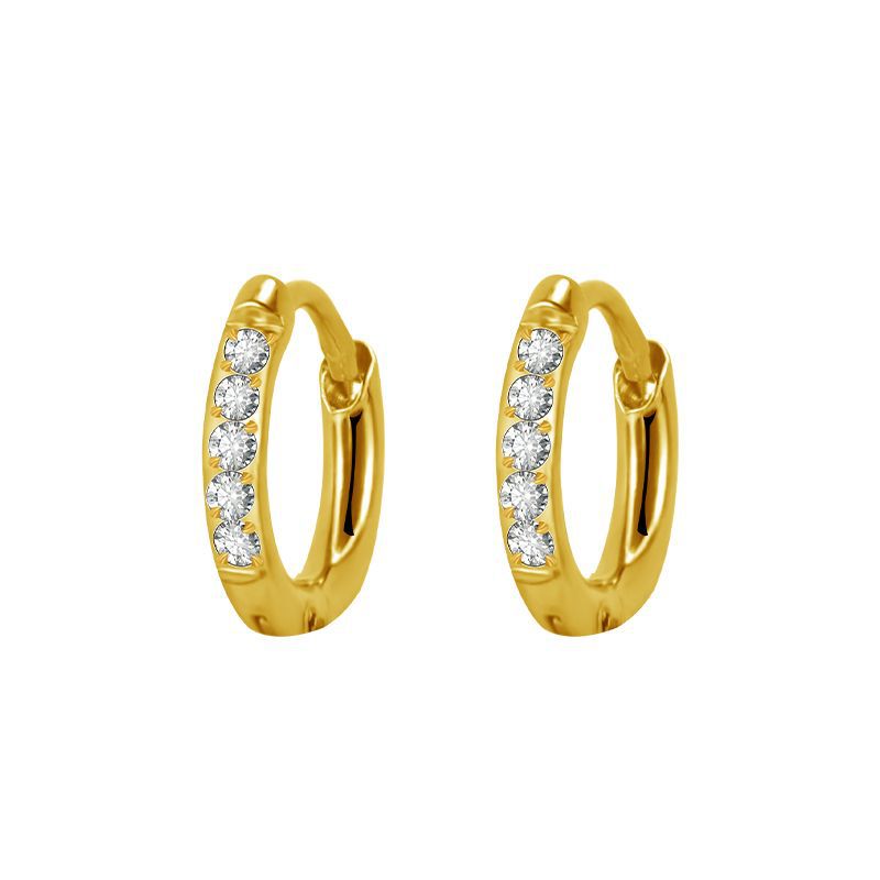 Simple Style Geometric Stainless Steel Rhinestones Hoop Earrings 1 Pair