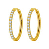 Simple Style Geometric Stainless Steel Rhinestones Hoop Earrings 1 Pair