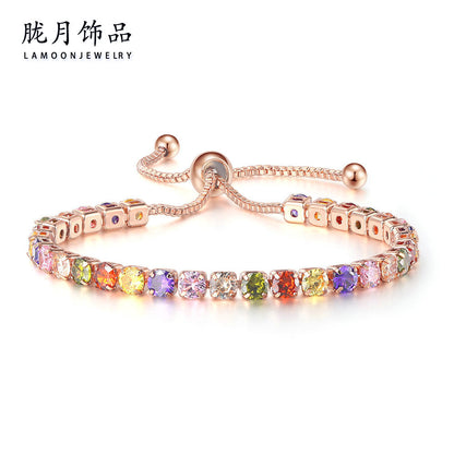 Fashion Geometric Copper Inlay Zircon Bracelets 1 Piece