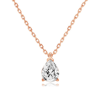 Fashion Heart Shape Copper Inlay Zircon Pendant Necklace 1 Piece