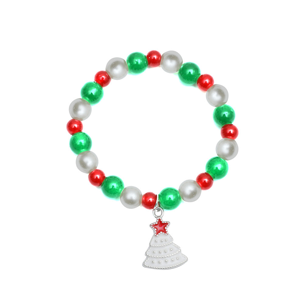 Cute Christmas Hat Elk Beaded Alloy Plating Women's Bracelets