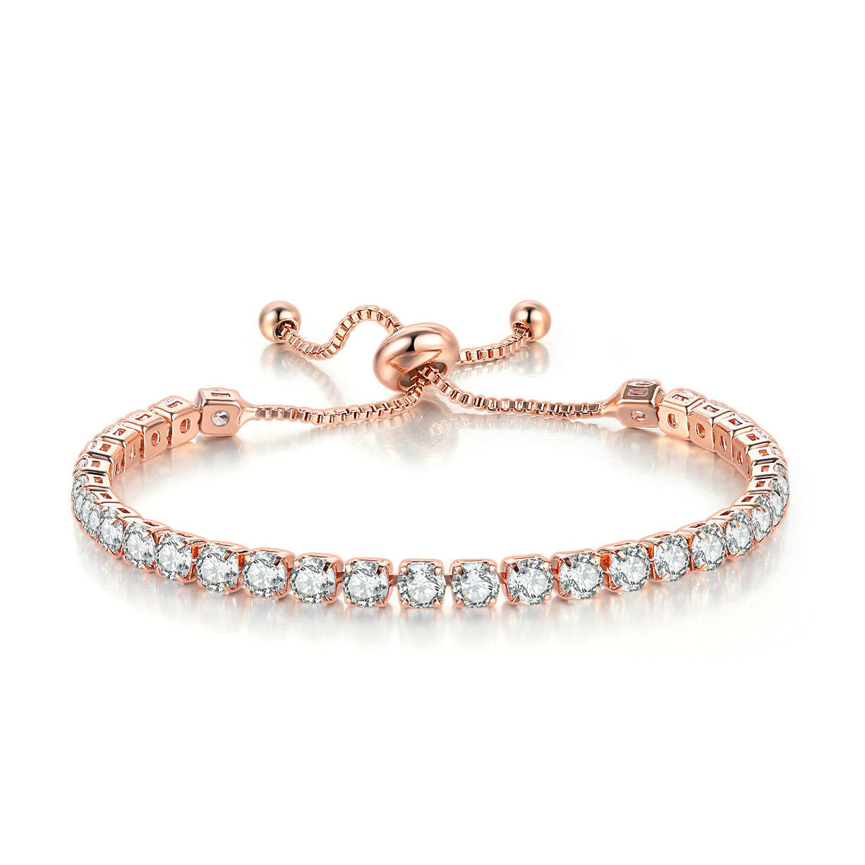 Fashion Geometric Copper Zircon Bracelets In Bulk