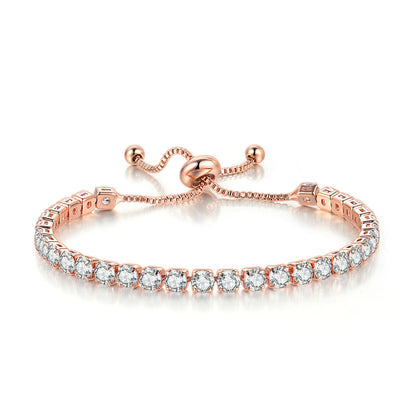 Fashion Geometric Copper Zircon Bracelets In Bulk