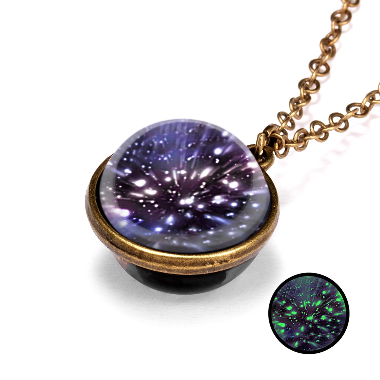 Vintage Style Constellation Alloy Glass Plating Unisex Pendant Necklace