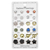 Fashion Geometric Rhinestone Women's Ear Studs 12 Pairs