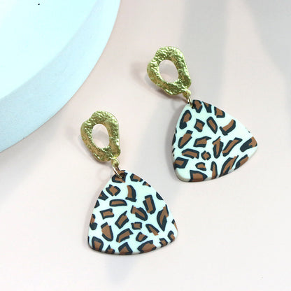 Fashion Leopard Soft Clay Patchwork Women's Drop Earrings 1 Pair