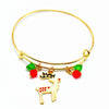 Fashion Santa Claus Snowman Deer Metal Plating Unisex Bangle 1 Piece