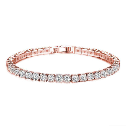 Retro Simple Style Square Copper Plating Inlay Zircon 14k Gold Plated Rose Gold Plated White Gold Plated Unisex Tennis Bracelet