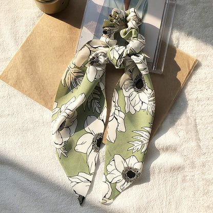 Fashion Ditsy Floral Cloth Printing Hair Tie 1 Piece