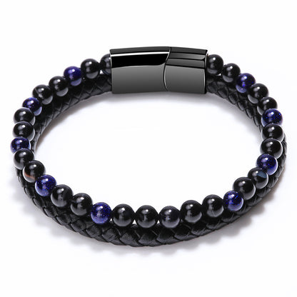 Fashion Geometric Natural Stone Titanium Steel Bracelets