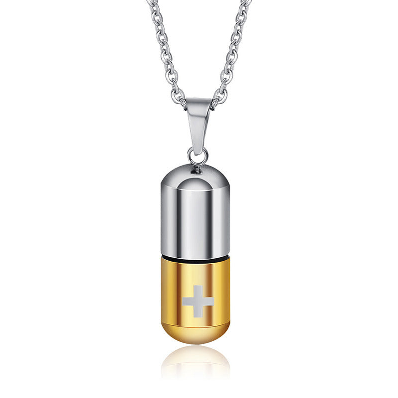 Fashion Geometric Pill Titanium Steel Necklace Plating Stainless Steel Necklaces