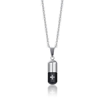 Fashion Geometric Pill Titanium Steel Necklace Plating Stainless Steel Necklaces