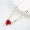 Casual Heart Shape Copper Gold Plated Zircon Pendant Necklace 1 Piece