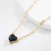 Casual Heart Shape Copper Gold Plated Zircon Pendant Necklace 1 Piece