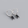 Fashion Geometric Sterling Silver Inlay Zircon Dangling Earrings 1 Pair