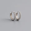 1 Pair Fashion Circle Inlay Sterling Silver Zircon Earrings