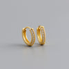 1 Pair Fashion Circle Inlay Sterling Silver Zircon Earrings