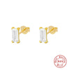 Fashion Geometric Sterling Silver Zircon Ear Studs 1 Pair