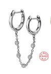 Simple Style Geometric Sterling Silver Rhinestones Drop Earrings 1 Piece