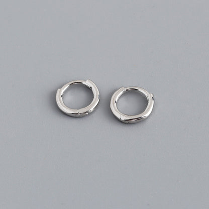 1 Pair Simple Style Circle Plating Sterling Silver Hoop Earrings