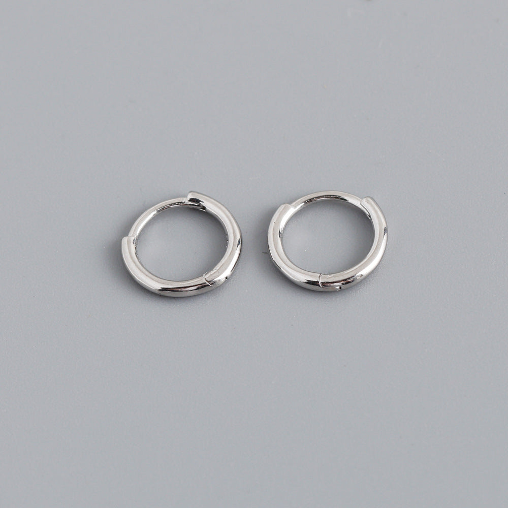 1 Pair Simple Style Circle Plating Sterling Silver Hoop Earrings