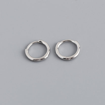 1 Pair Simple Style Circle Plating Sterling Silver Hoop Earrings