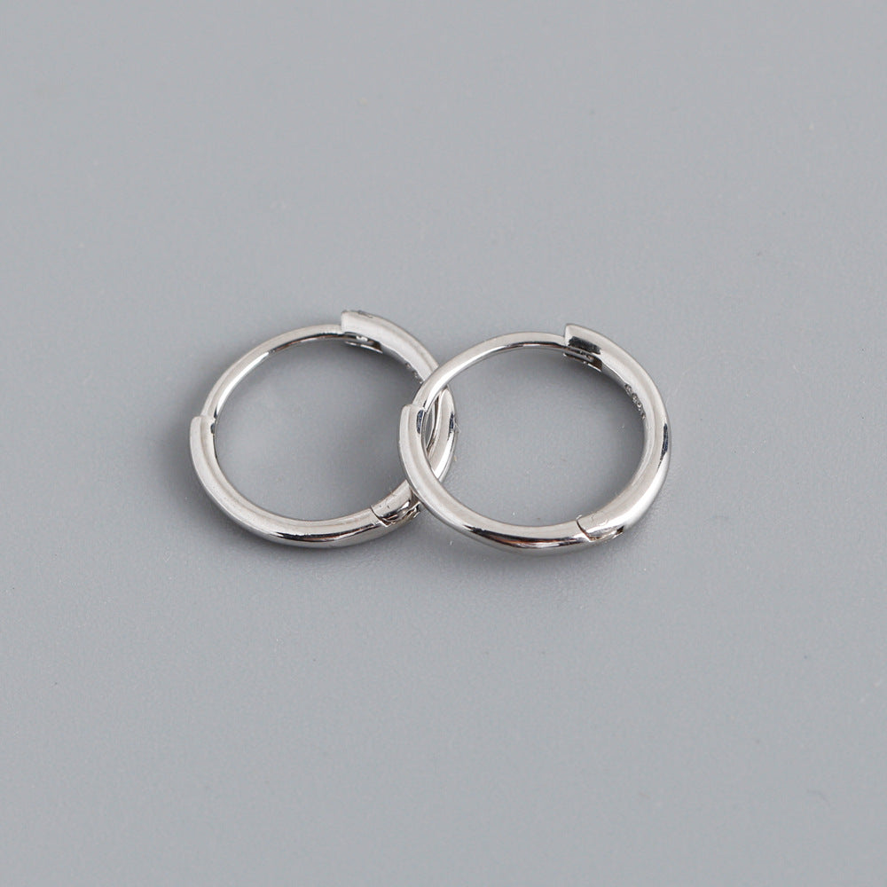 1 Pair Simple Style Circle Plating Sterling Silver Hoop Earrings