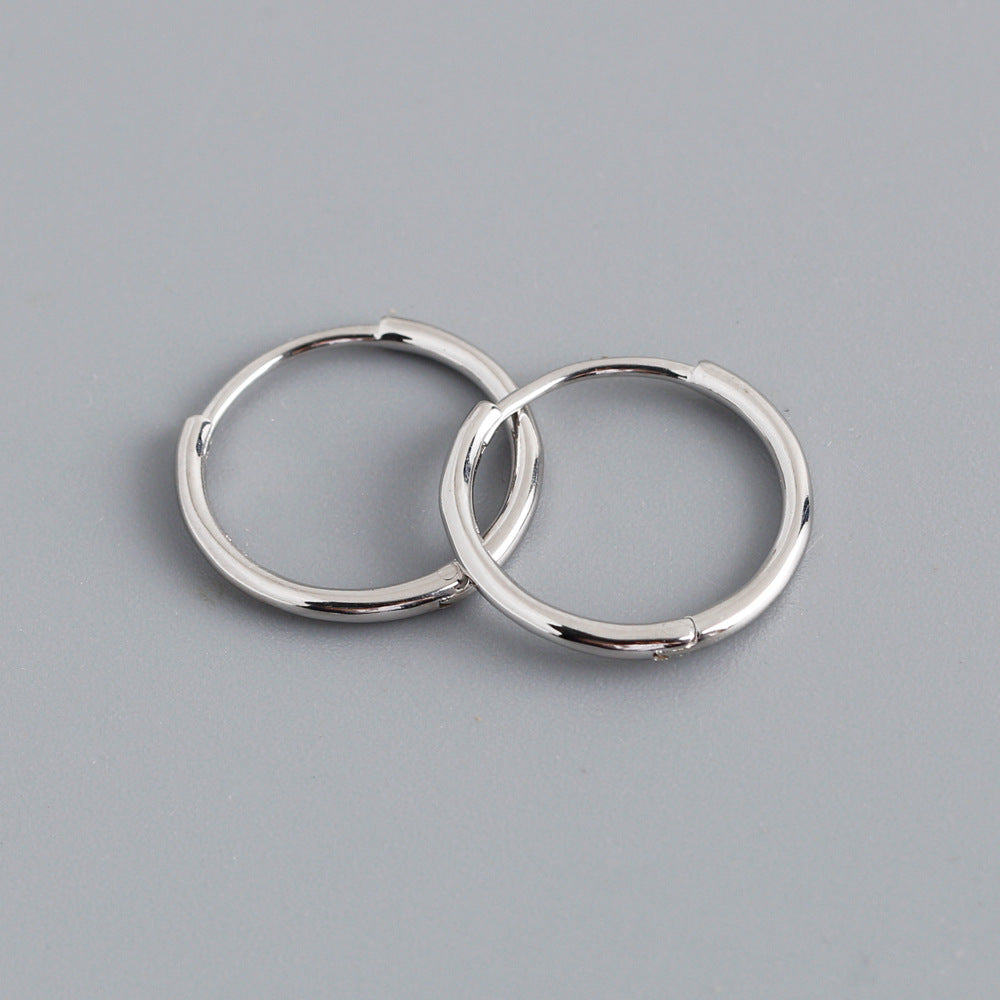 1 Pair Simple Style Circle Plating Sterling Silver Hoop Earrings