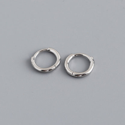 1 Pair Simple Style Circle Plating Sterling Silver Hoop Earrings