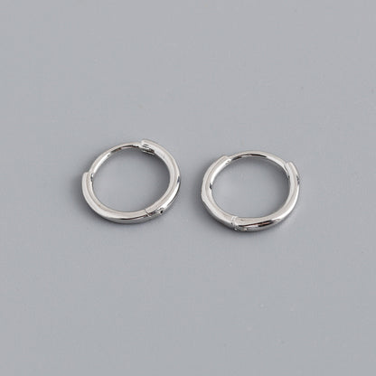 1 Pair Simple Style Circle Plating Sterling Silver Hoop Earrings